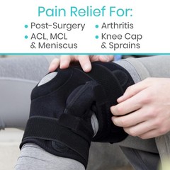 Vive Hinged Knee Brace (2 Pack) – Relieves ACL, MCL, Meniscus Small, Black