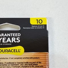 Duracell Size 10 Hearing Aid Batteries Zinc Air 1.45V 16-Pack Long-Lasting Power