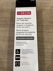 DELTA Angular Modern Grab Bar 41924-BL 24 inch Grab Bar in Matte BLACK Finnish