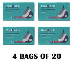 Padsorb Protective Underwear stretchable, high-absorbency, Large Case of 80