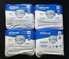 Attends Incontinence Pants Extra Heavy Absorbency L 44-58in White 72ct, lot 4