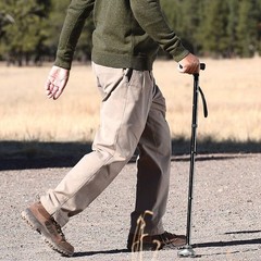 Enhanced Stability Foldable Walking Cane – Blue Aluminum, 37.5in Max Height