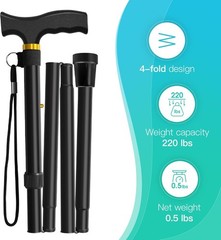 Lightweight Adjustable Walking Stick, 5 Height Levels – Essential Walking Aid
