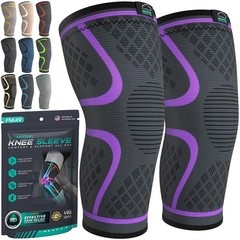 Modvel Compression Knee Brace for Women & Men – 2 Pack XXX-Large, Purple
