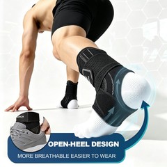 Ankle Brace with Dual Metal Side Stabilizers for Men & Women, Medium, Black