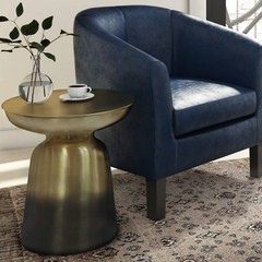 Simplihome Toby – 17 Wide X 18 High Solid Iron Drum Accent In Gold And