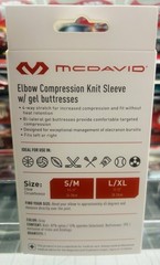 NEW McDavid Sport Elbow Compression Knit Sleeve w/ Gel Buttresses S/M BLACK