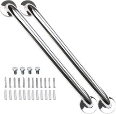2 Pack 40 Inch Shower Grab Bar, SUS304 Stainless Steel Chrome Bathroom Grab Bar