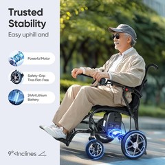 25.8lb Lightweight Carbon Fiber Electric Wheelchairs All Terrain Airline Approve
