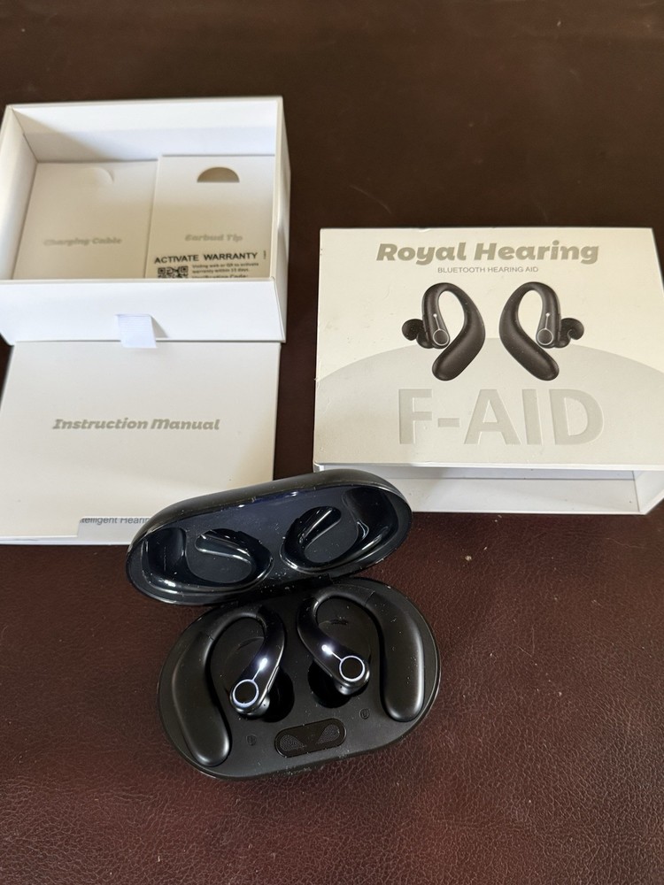 Royal Hearing F-AID Black Rechargeable Bluetooth Hearing Aids For Seniors