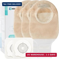 21PCS Ostomy Bags,Colostomy Supplies,Two-Piece Drainable Ostomy Pouch for Ileost