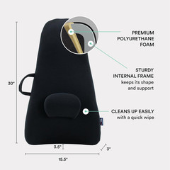 Extra Tall Highback Support Cushion with Lumbar Pillow – Portable Comfort