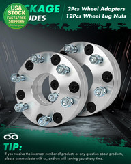 2 Inch 5X4.5 to 6X5.5 Wheel Adapters 74Mm Bore 12X1.5 Studs 2Pcs Set