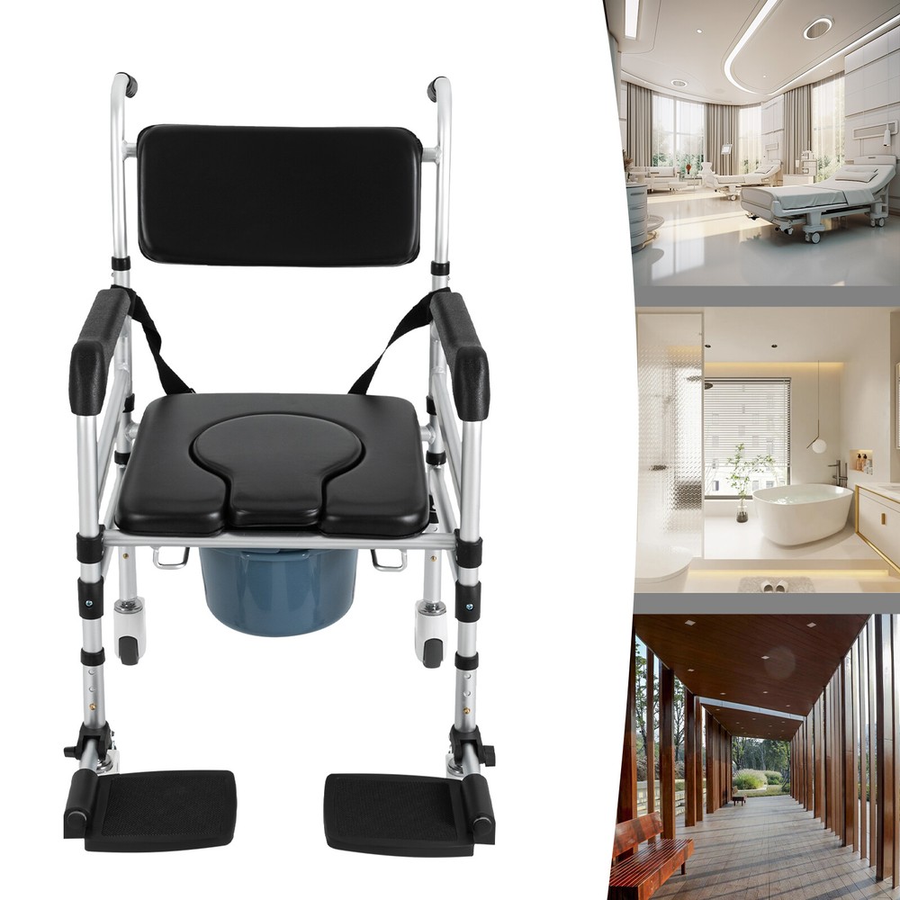 Shower Chair Height Adjustable Freestanding Folding Shower Chair w/ Bidet 160kg