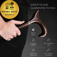 ispuoocti Walking Cane 36-38 Inches, 38″ (for 6’2″ to 6’4″), Maple Brown