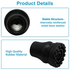 4 Pack 5/8 Inch Rubber Cane Tips, Black Heavy Duty Walking Cane Tips for Seni…