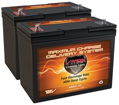 2 Wheelchair mobility 12V AGM Dry Cell Battery VMAXMB96