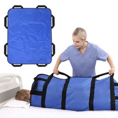 72″x40″ Positioning Bed Pad with Reinforced Handles Reusable Washable Blue