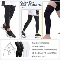 2 Pairs Leg Sleeves Full Leg Compression Sleeve Men Women Anti-Slip