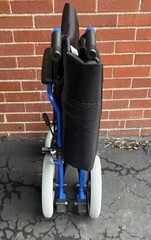 Monicare Transport Folding Wheelchair Flip Back Arm Swing Away Footrest 300lbs.
