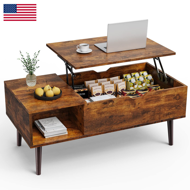 Sweetcrispy Lift Top Coffee Tables For Living Room Small Rising Wooden Center
