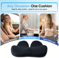 Ergonomic Memory Foam Seat Cushion Hemorrhoid Pillow for Hip Sciatica and Tailbo