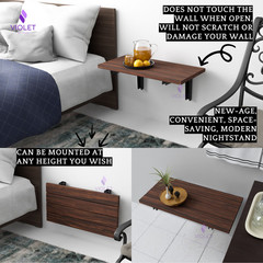 Wall Mounted Folding Shower Bench, Hidden Handmade Teak Wood Floating Seat