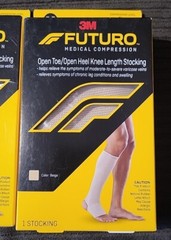 (3) Futuro Open Toe/Open Heel Knee Length Stocking – Size MEDIUM FIRM