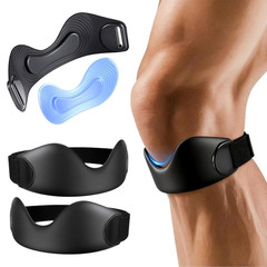 Silicone Patellar Tendon Support Strap 2 Pack, Adjustable Patella Bands for K…