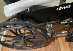 Drive Medical Silver Sport Reclining Wheelchair Elevating Leg Rests 18″ 16″ Seat