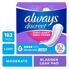 Discreet Incontinence Pads for Women, Moderate Absorbency, Long Length