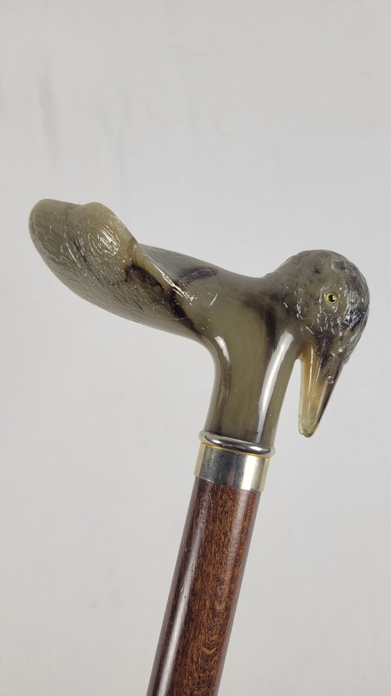 Made In Italy Woody Duck Right Hand Palm Grip Handle Walking Cane