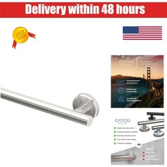 Gatco Latitude II 12-Inch Bathroom Grab Bar, Stainless Steel, Satin Nickel