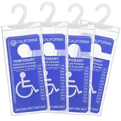 4 PCS Handicap Placard Holder – Ultra Transparent Disabled Parking Permit Pla…