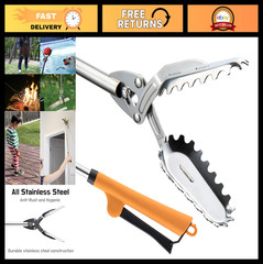 Heavy Duty Stainless Steel Grabber Reacher Tool – Trash Picker, BBQ Tongs, Log H