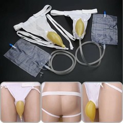 US – Silicone Wearable Urinal Bag Catheter Portable External Collector for men