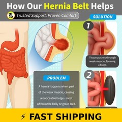 BLITZU Adjustable Hernia Belt with Compression Pads L-XL