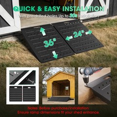 36″ x 48″ Shed Ramps 1800 LB Capacity Alloy Loading Dock Ramp for Garages, Barns