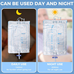Wearable Urine Collection Bag Condom Catheters for Men, Reusable Portable Wearab