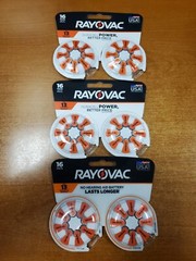 3 Packs of 16: Rayovac Hearing Aid Zinc Air Batteries Size 13 (5C-3091)