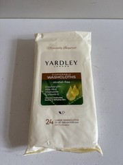 Yardley Disposable Alcohol-Free Washcloths 24 Large Aloe Chamomile Vit E 12×8″