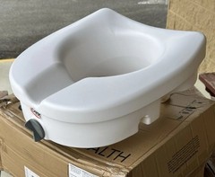 Carex Elevated Toilet Seat ADA Compliant Portable 300 lb White 3.5″ B312C0