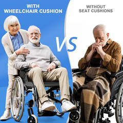 Wheelchair Cushions, 18“X16“X 3“ Gel Wheelchair Seat Cushion with Lumbar Pill