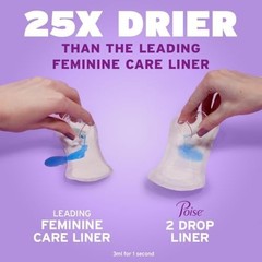 Poise Daily Liners Long Length 2 Drop Absorbency 176 Ct 4 x 44 Packaging Var…