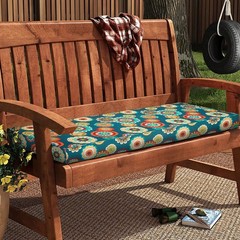 Magpie Fabrics Patio Bench 48″ W x 18″ D x 3″ H (1 Pack), A Floral Green