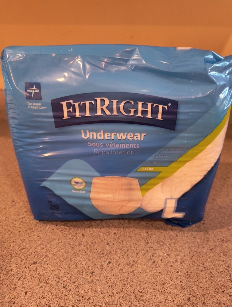 NEW Medline FIT RIGHT UNDERWEAR Large Adult Panty Incontinence 40 – 56 in