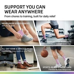Modvel Foot & Ankle Brace Socks for Sprained Compression Medium, B Pink