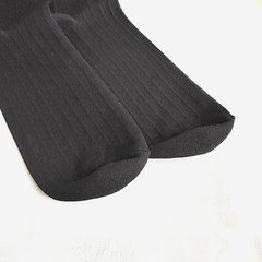 Compression Tube Socks Large Black Ribbed Hosiery Sports Nylon Footwear Women