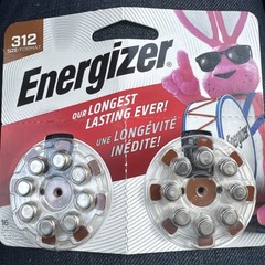 Energizer 312 Size Hearing Aid Batteries – 16 Pack (2 Dial Packs of 8 each)