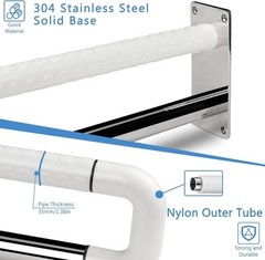 Sturdy Toilet Grab Bar 29.5 Inch Anti Slip Handicap Grab Bar Wall to Floor Sa…